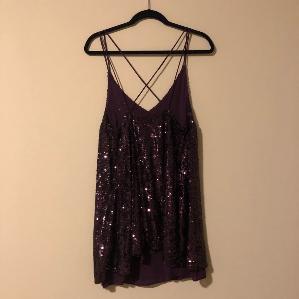 Free People Sparkler Mini Dress (Plum/Wine) - Picture 5 of 5